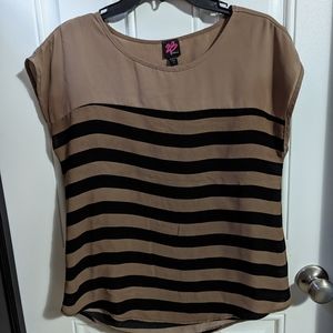 Black and brown striped blouse size small